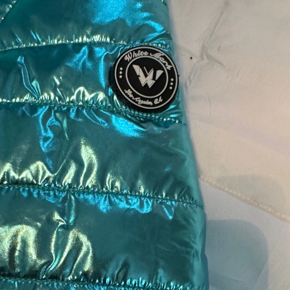 White Mark Metallic Teal Jacket - Picture 3 of 3